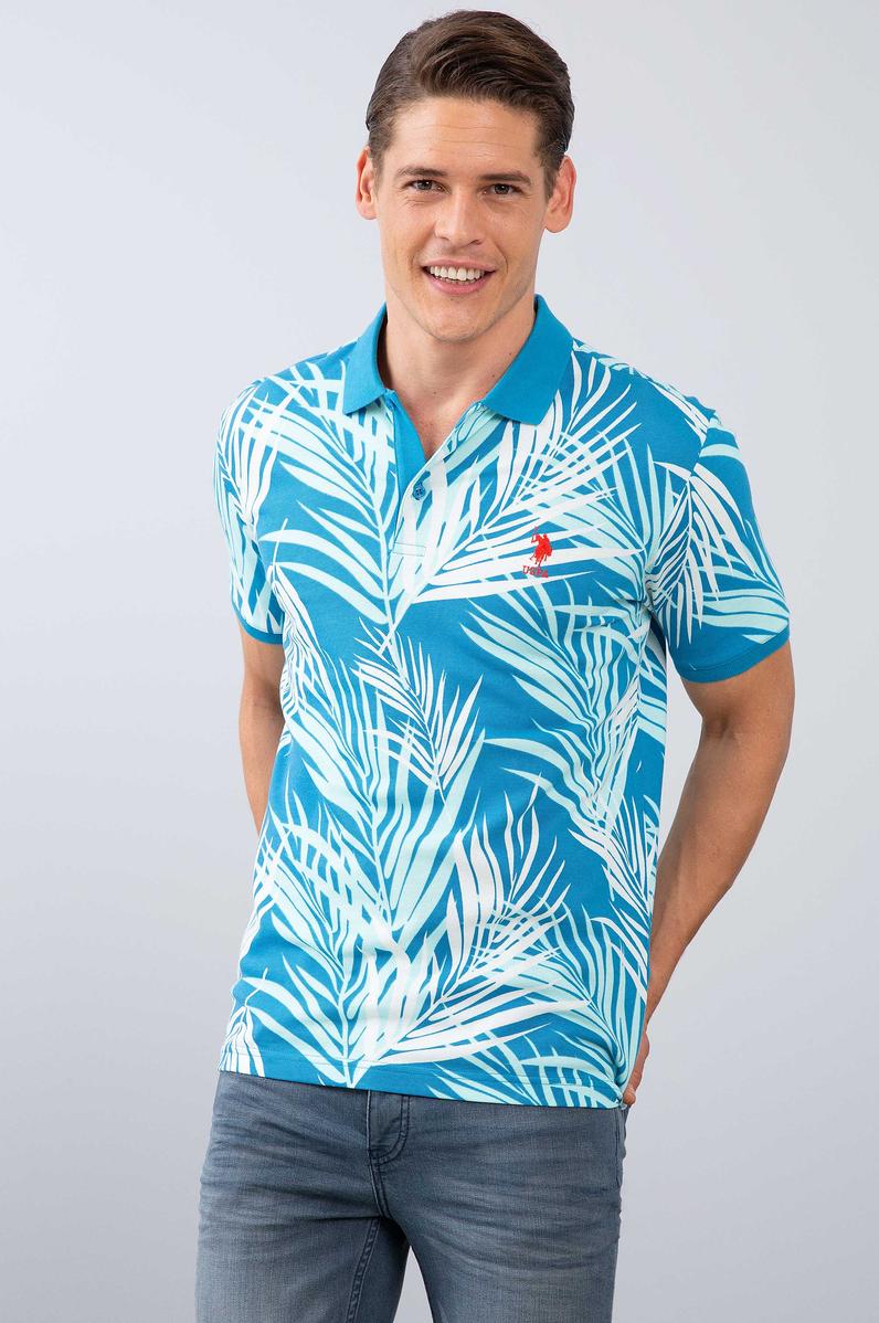 Erkek İndigo Polo Yaka T-Shirt