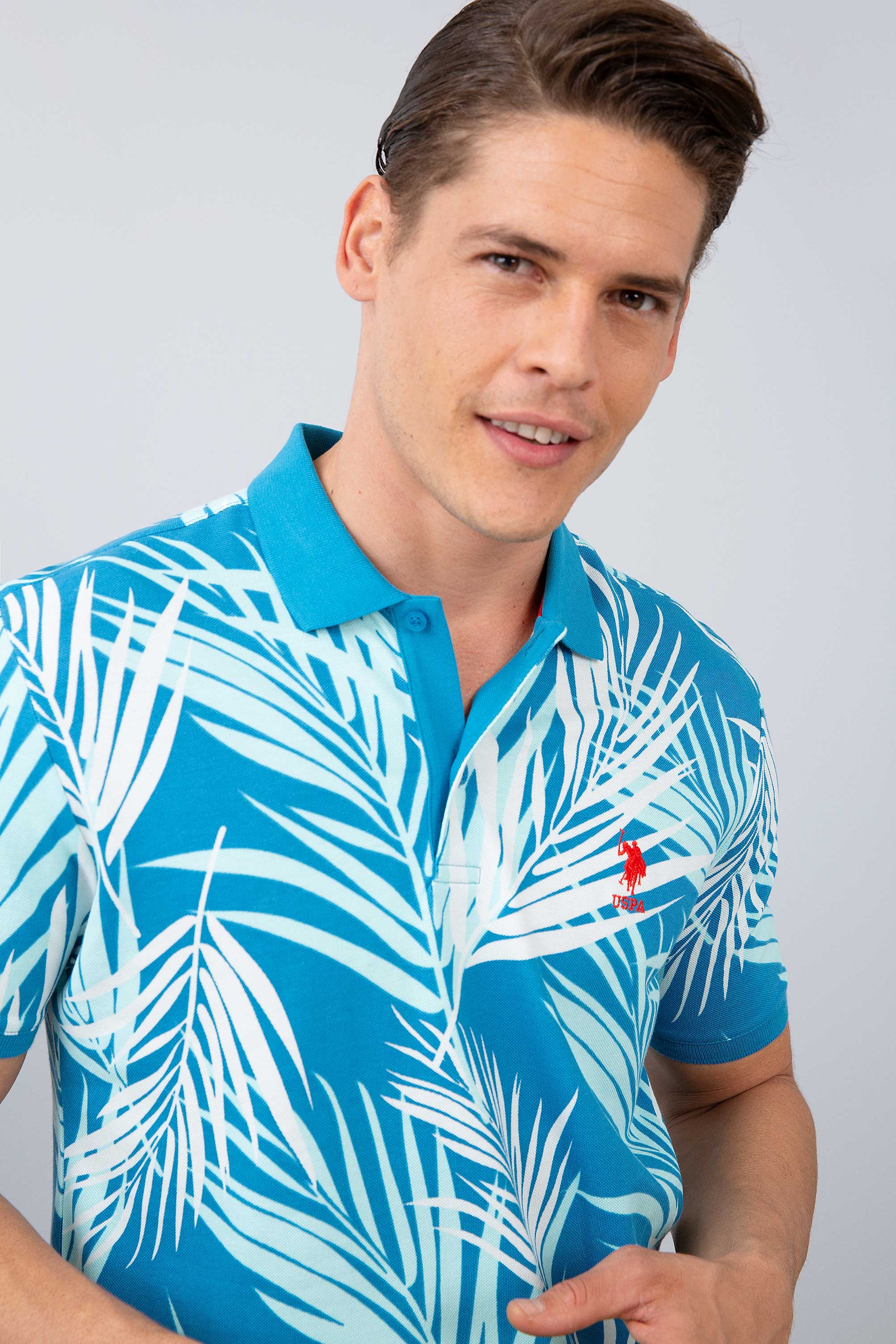 Erkek İndigo Polo Yaka T-Shirt - Image 2