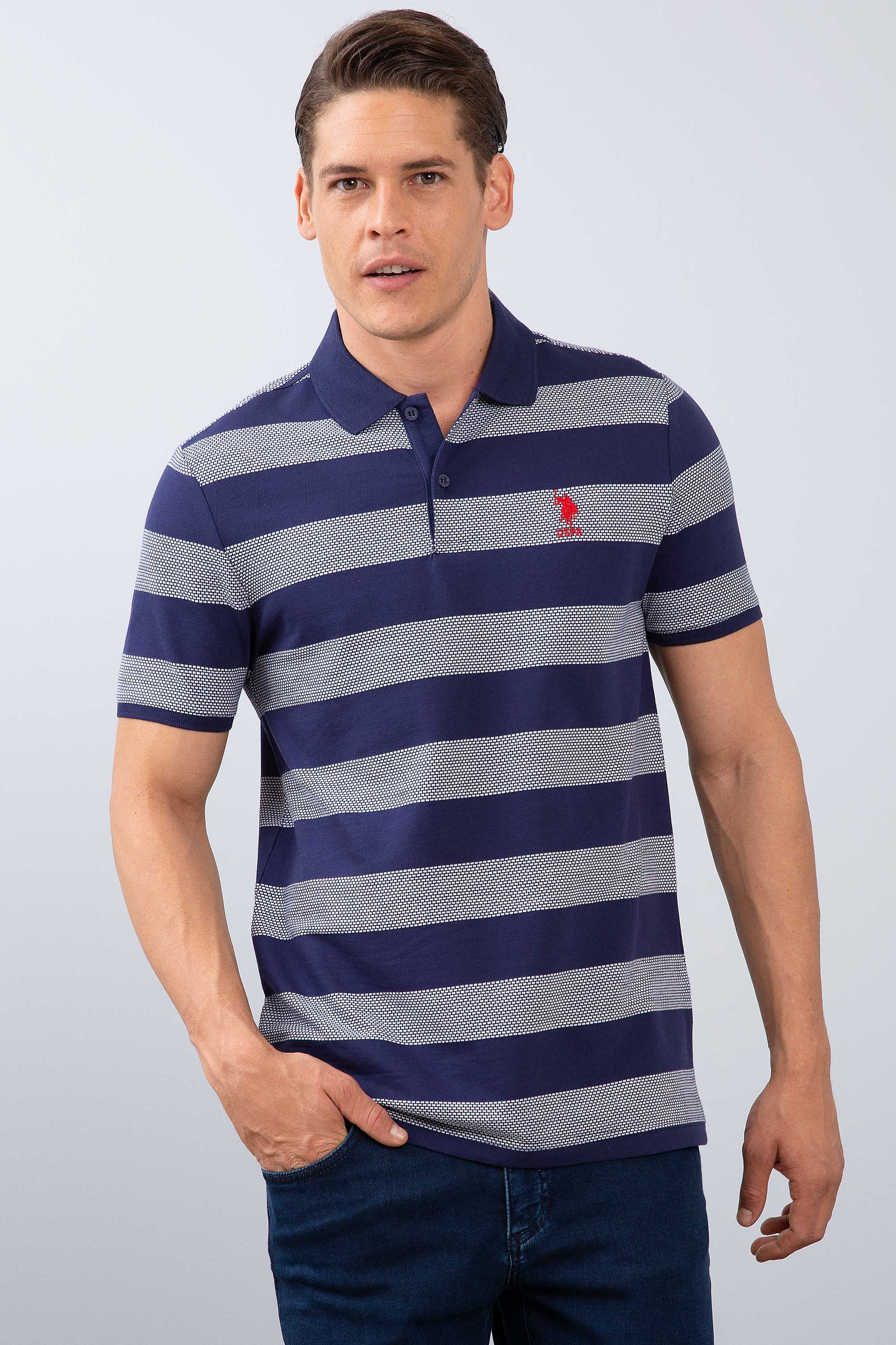 Erkek Lacivert Polo Yaka T-Shirt - Image 2