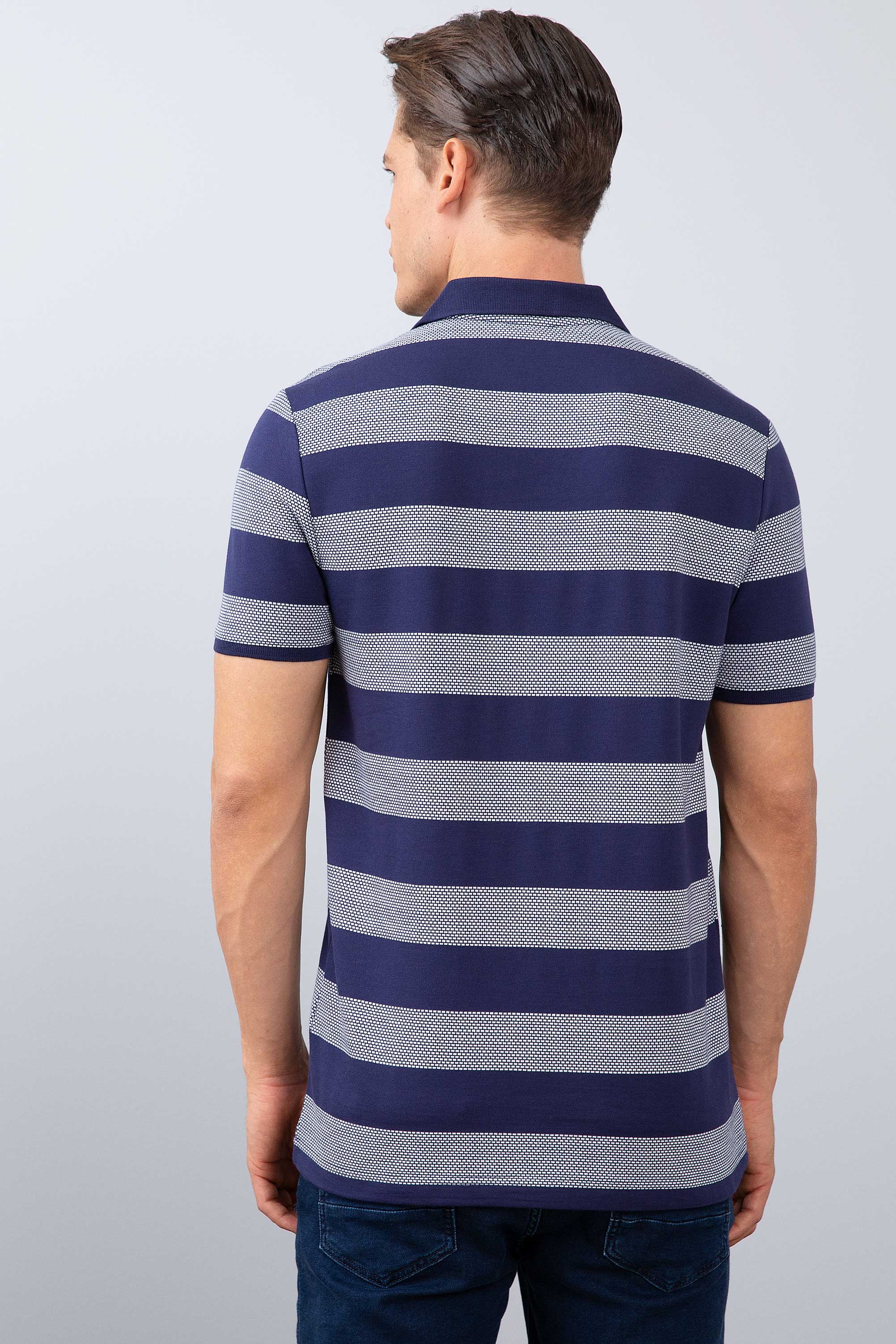 Erkek Lacivert Polo Yaka T-Shirt - Image 3