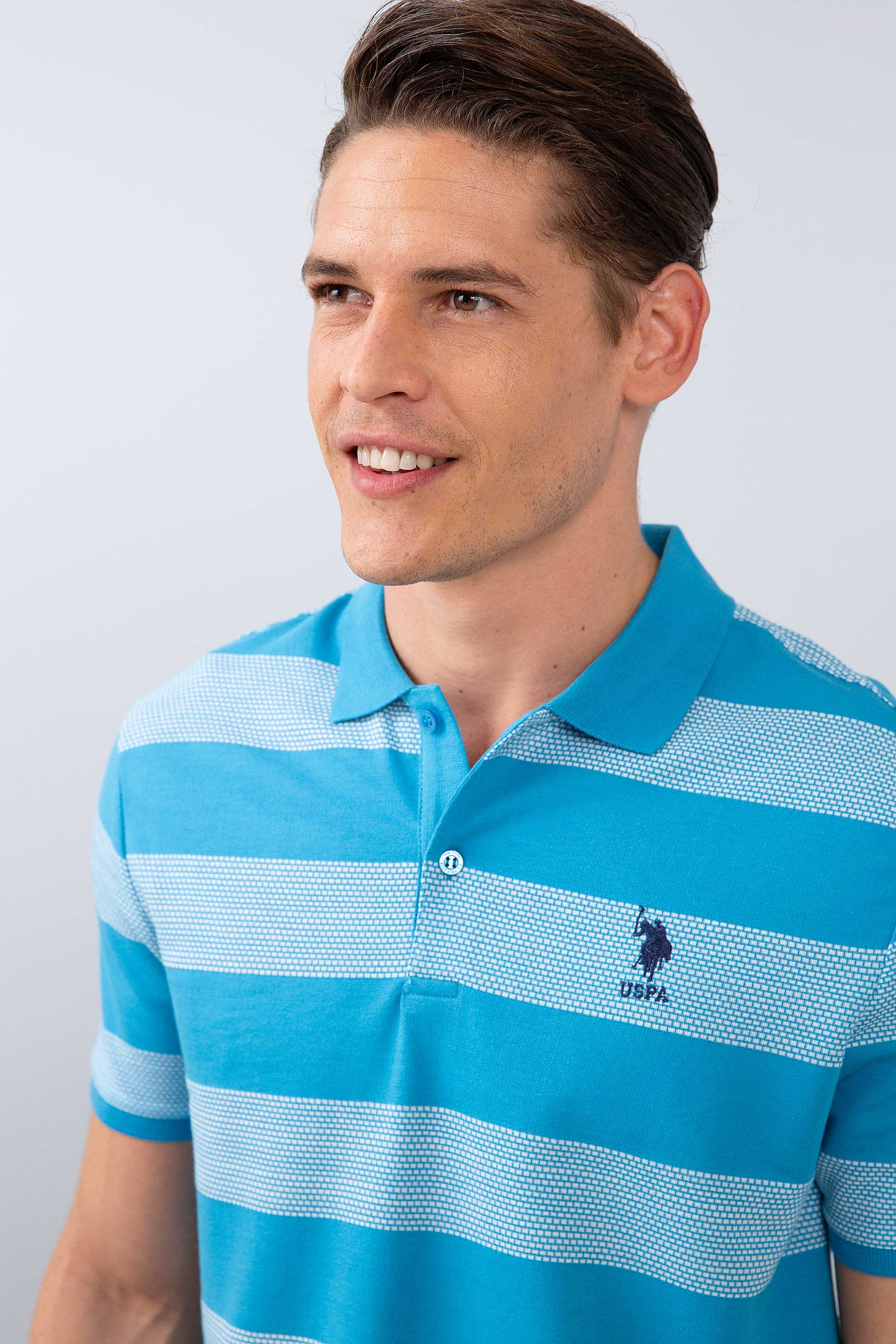 Erkek İndigo Polo Yaka T-Shirt