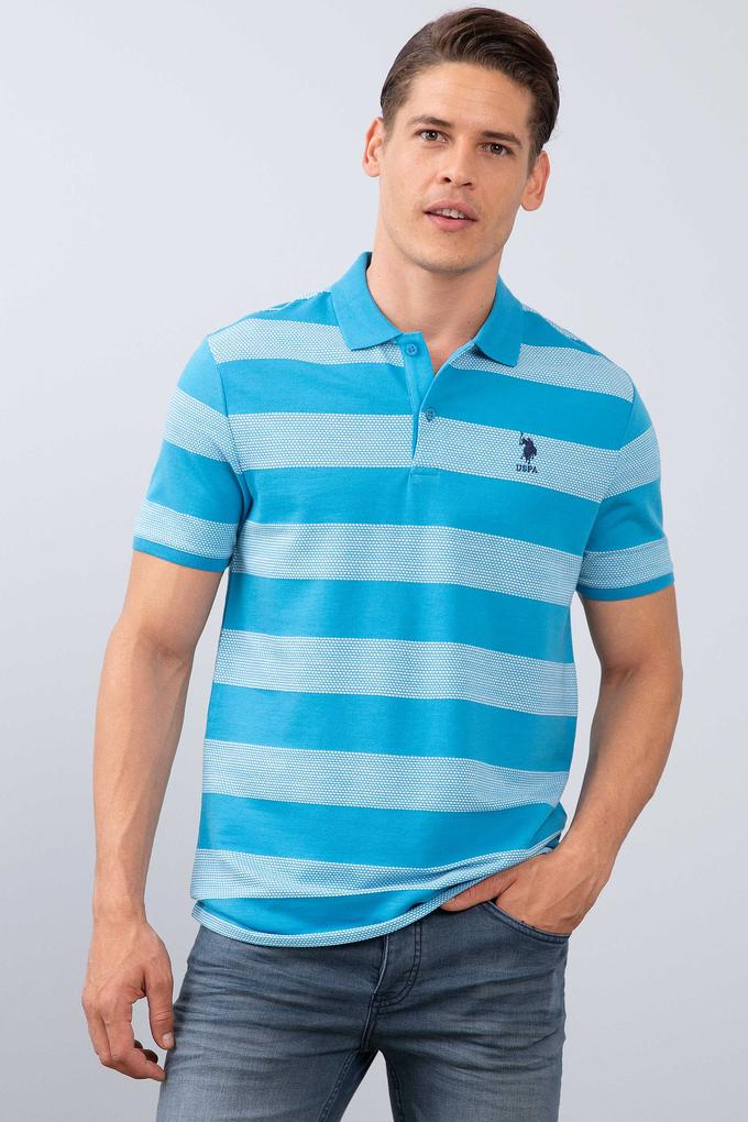 Erkek İndigo Polo Yaka T-Shirt