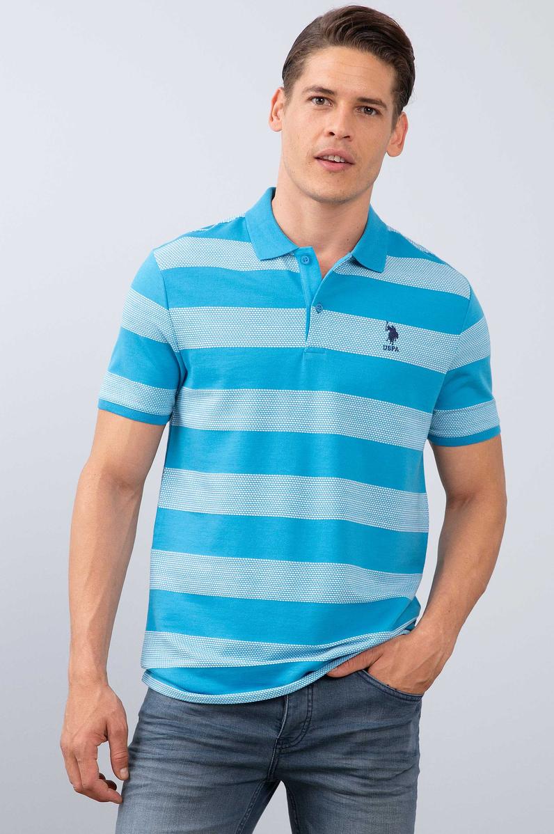 Erkek İndigo Polo Yaka T-Shirt