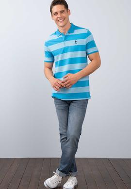 Erkek İndigo Polo Yaka T-Shirt - 50199685033