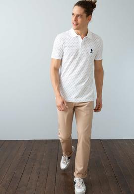 Erkek Beyaz Polo Yaka T-Shirt - 50199688004