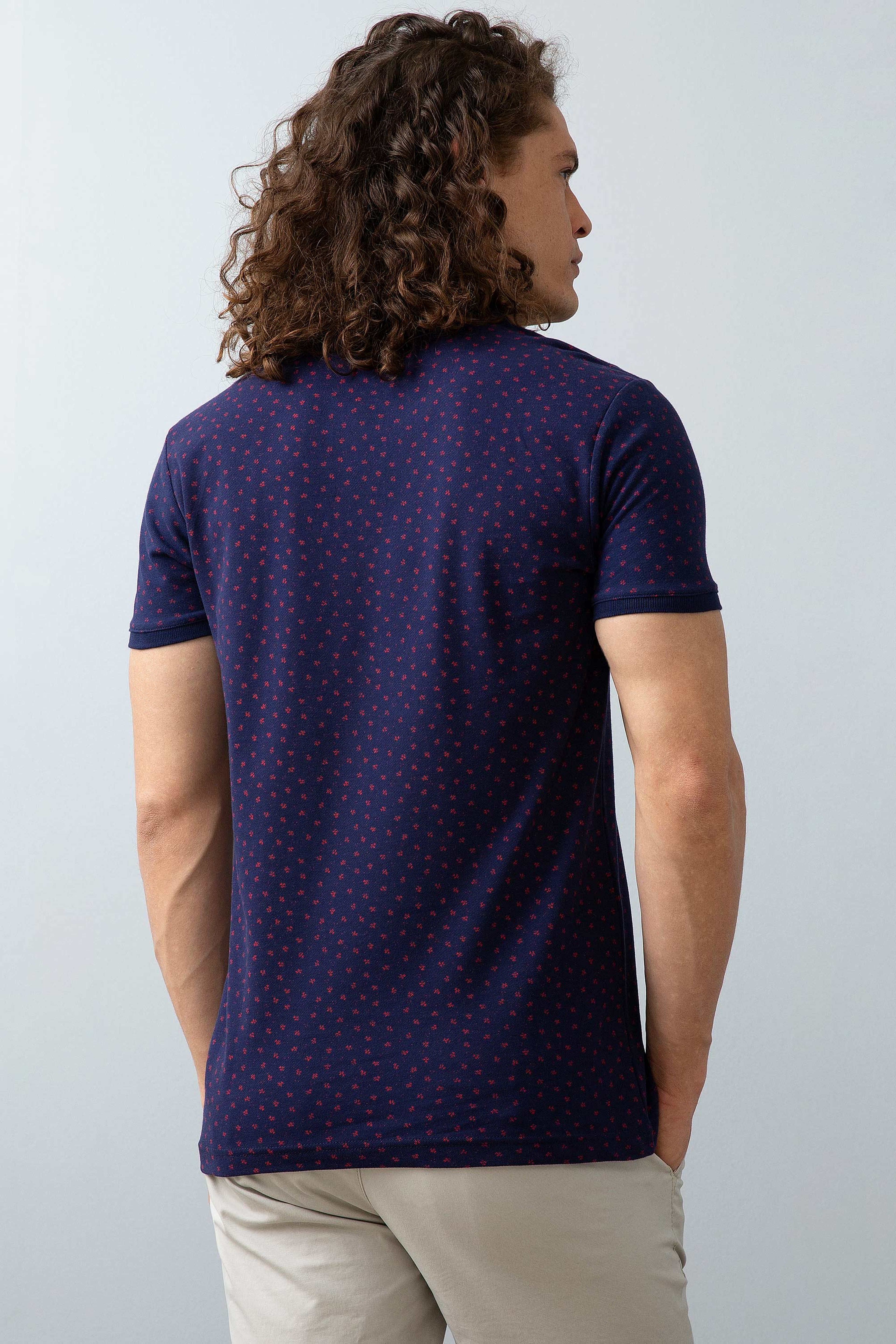Erkek Lacivert Polo Yaka T-Shirt - Image 4