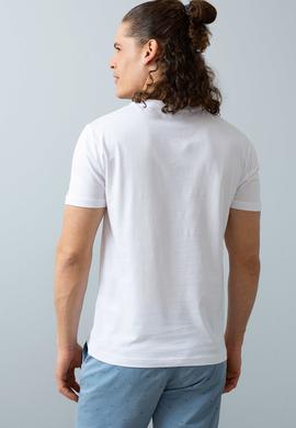 Erkek Beyaz Bisiklet Yaka T-Shirt - 50199701006