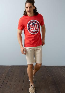 Erkek Nar Çiçeği Bisiklet Yaka T-Shirt - 50199701015