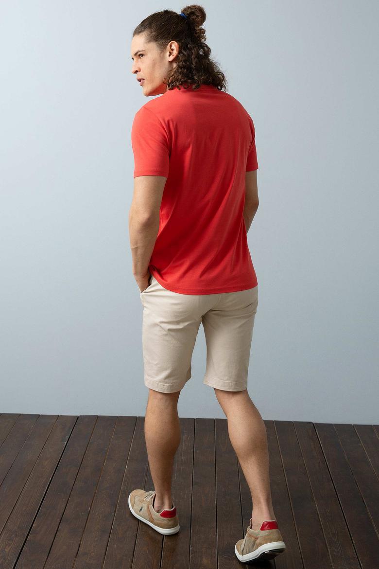 Erkek Nar Çiçeği Bisiklet Yaka T-Shirt - 50199701015