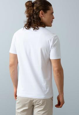 Erkek Beyaz Bisiklet Yaka T-Shirt - 50199703009