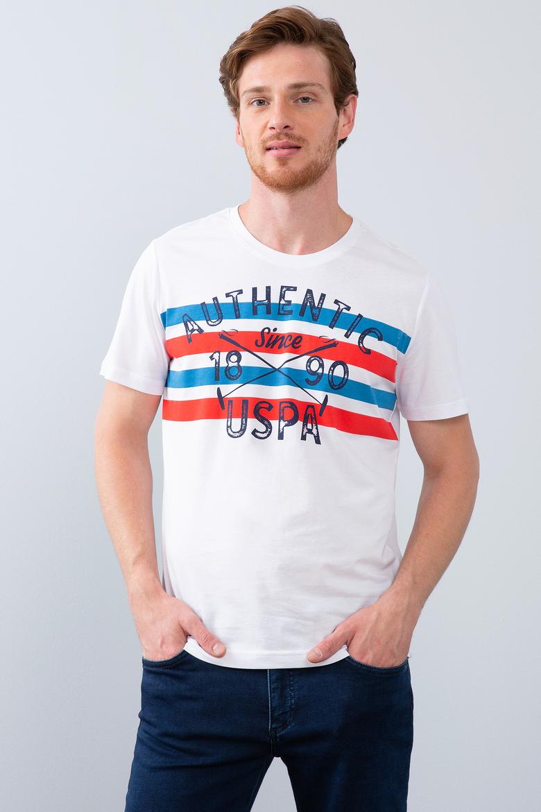 Erkek İndigo Bisiklet Yaka T-Shirt - 50199714017