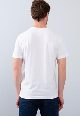 Erkek İndigo Bisiklet Yaka T-Shirt - 50199714017