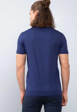 Erkek Lacivert Bisiklet Yaka T-Shirt - 50199715022