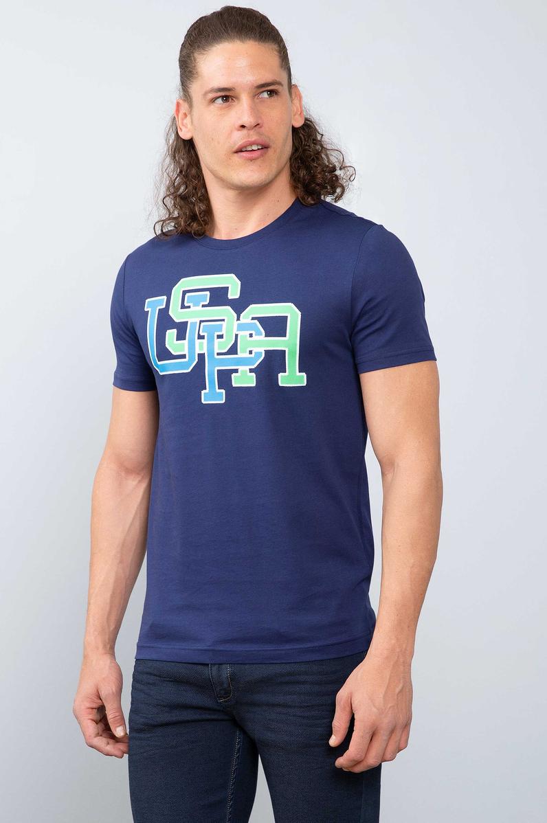 Erkek Lacivert Bisiklet Yaka T-Shirt