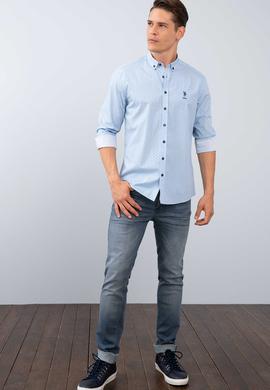 Erkek Mavi Gömlek Uzunkol - 50199744001