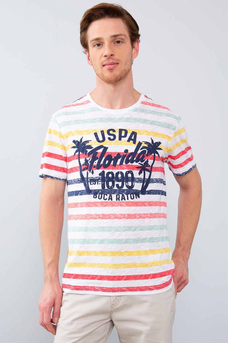 Erkek Koyu Sarı  Bisiklet Yaka T-Shirt