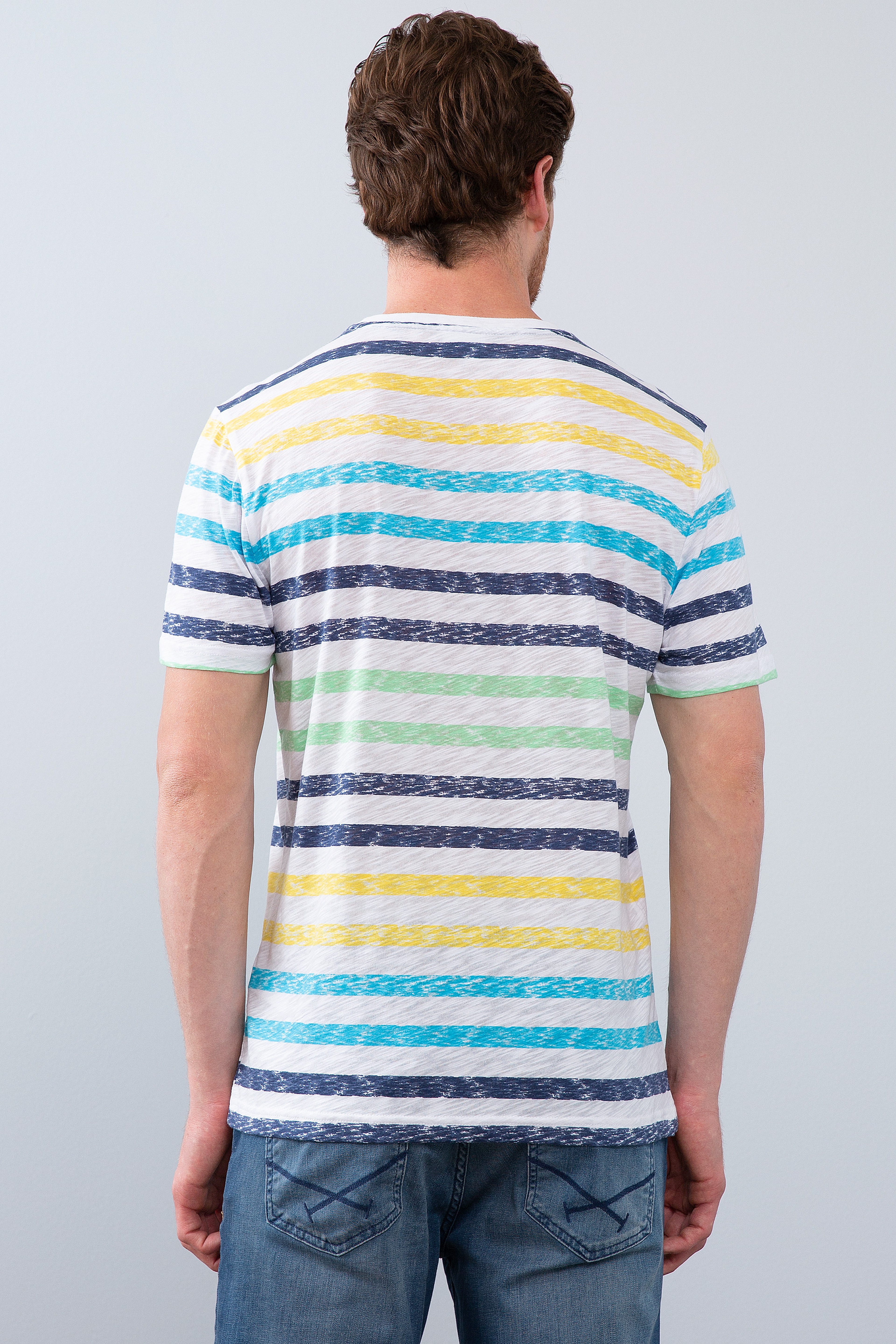 Erkek Lacivert Bisiklet Yaka T-Shirt - Image 3