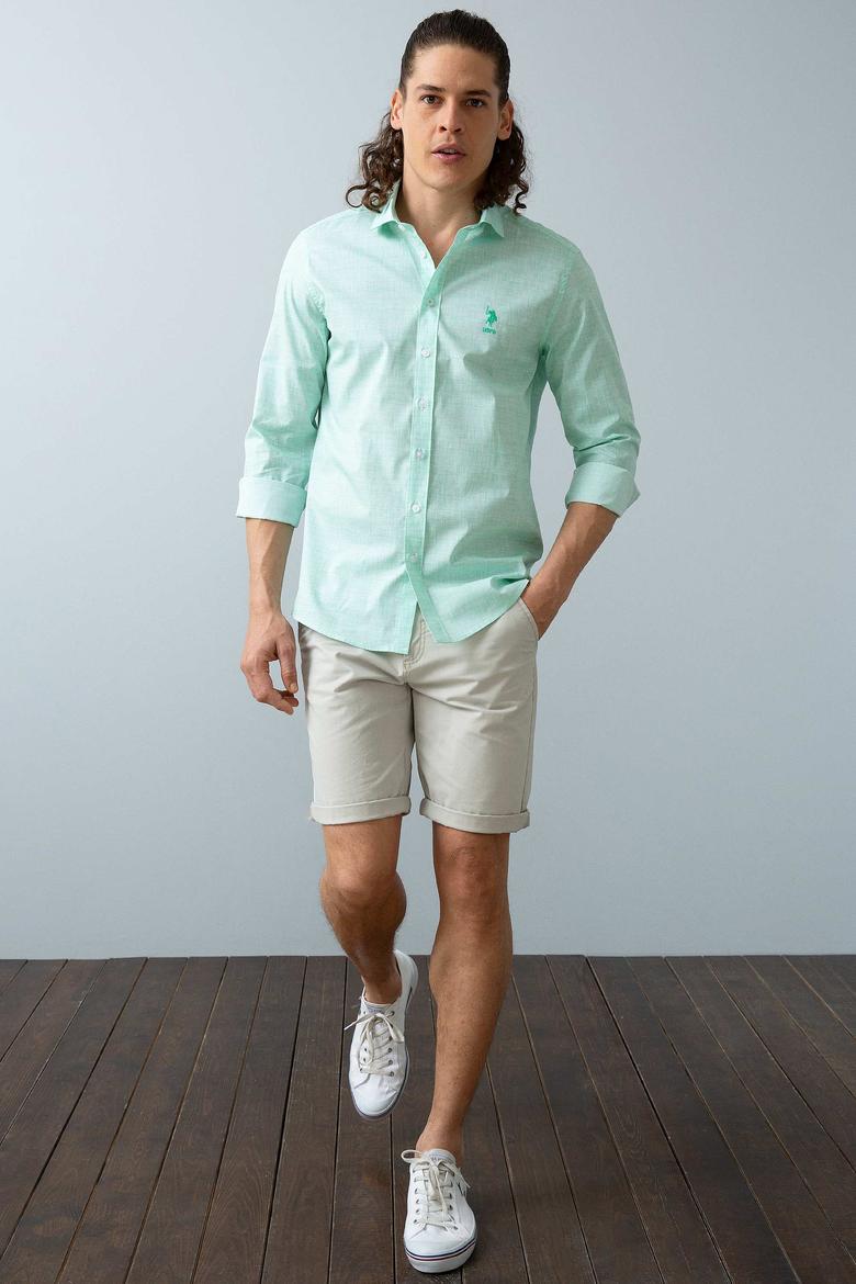 Erkek Mint Uzun Kollu Gömlek - 50199828014