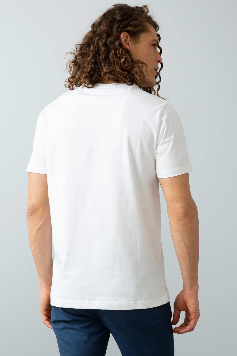 Erkek Beyaz Basic Tişört - 50199830007
