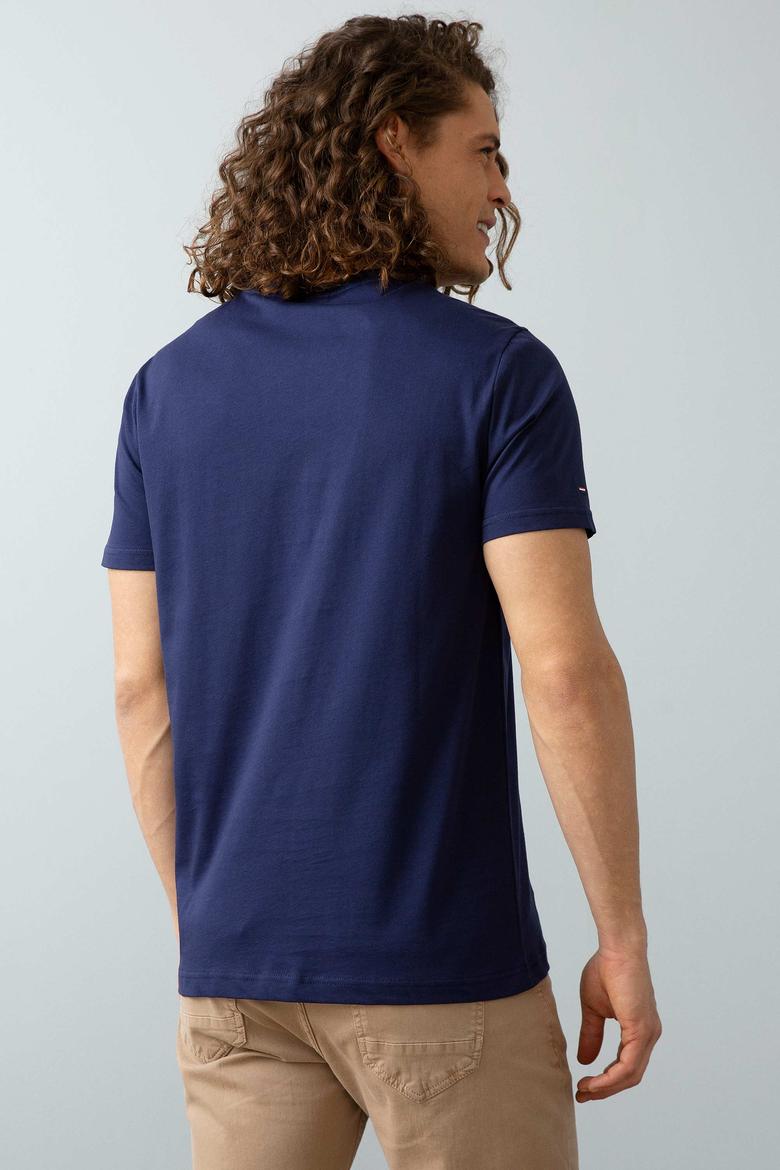 Erkek Lacivert Basic Tişört - 50199830027