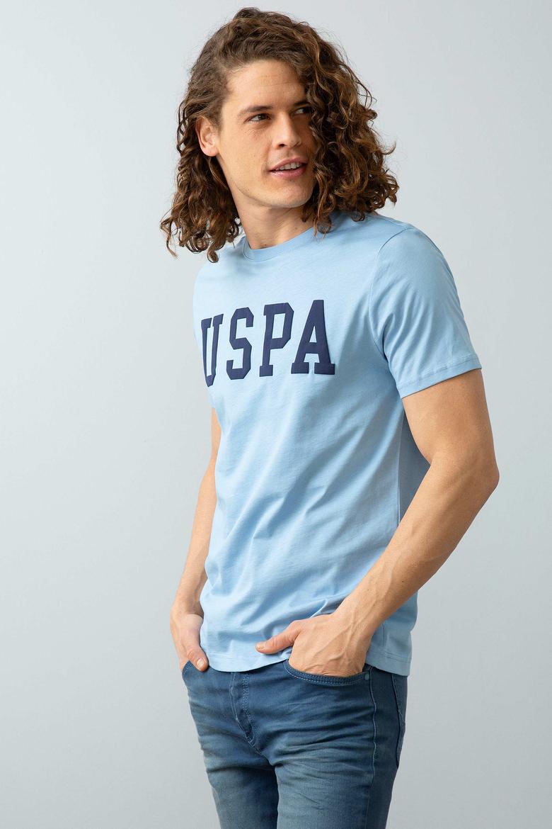 Erkek Açık İndigo Basic Tişört - 50199830045