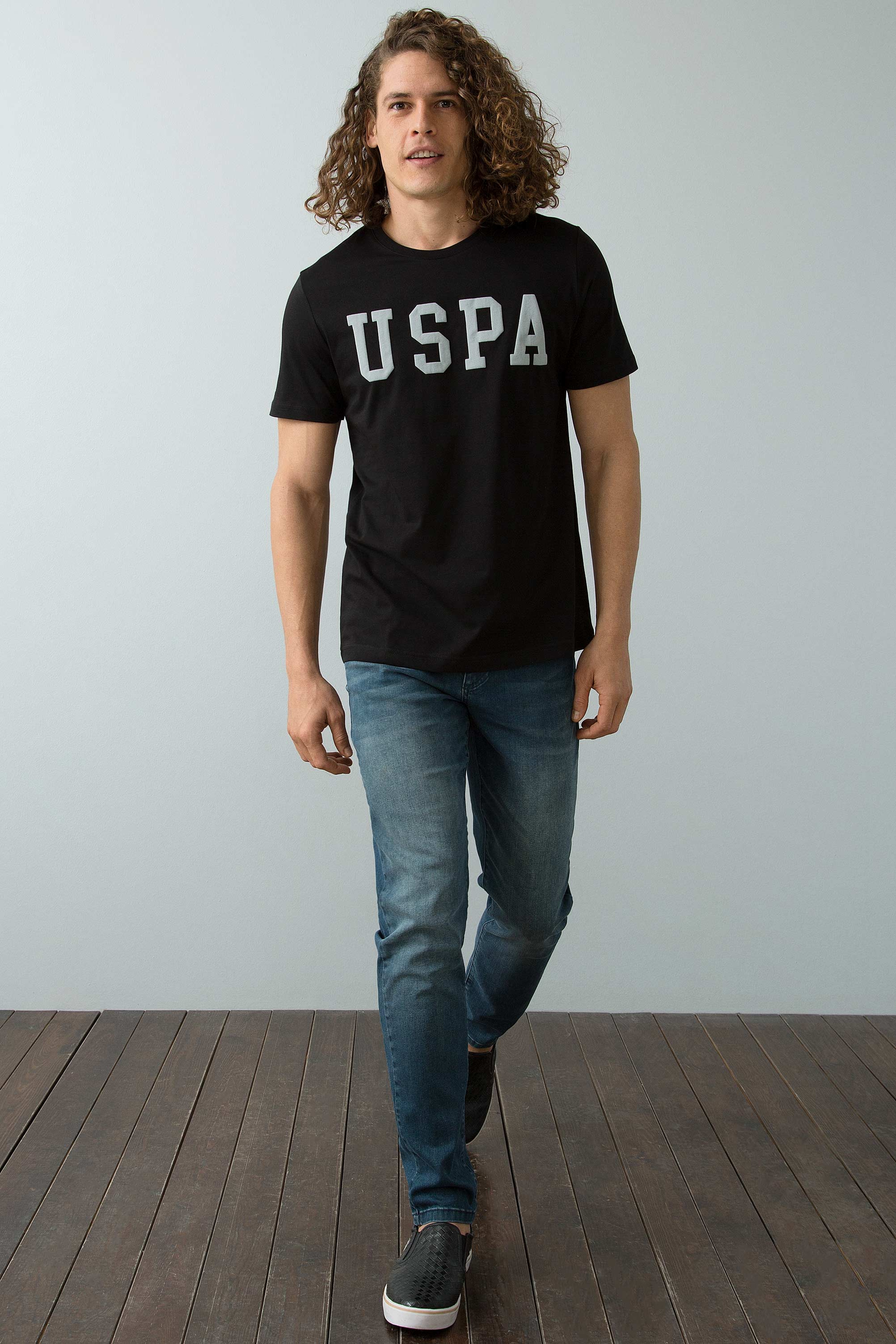 Erkek Siyah Bisiklet Yaka T-Shirt Basic