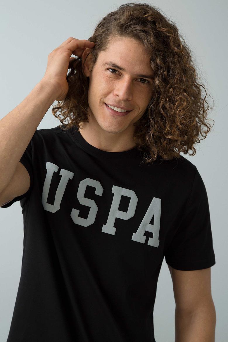 Erkek Siyah Bisiklet Yaka T-Shirt Basic - 50199830077