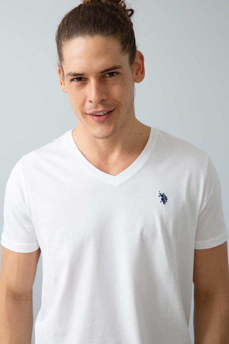 Erkek Beyaz Basic Tişört - 50199834003