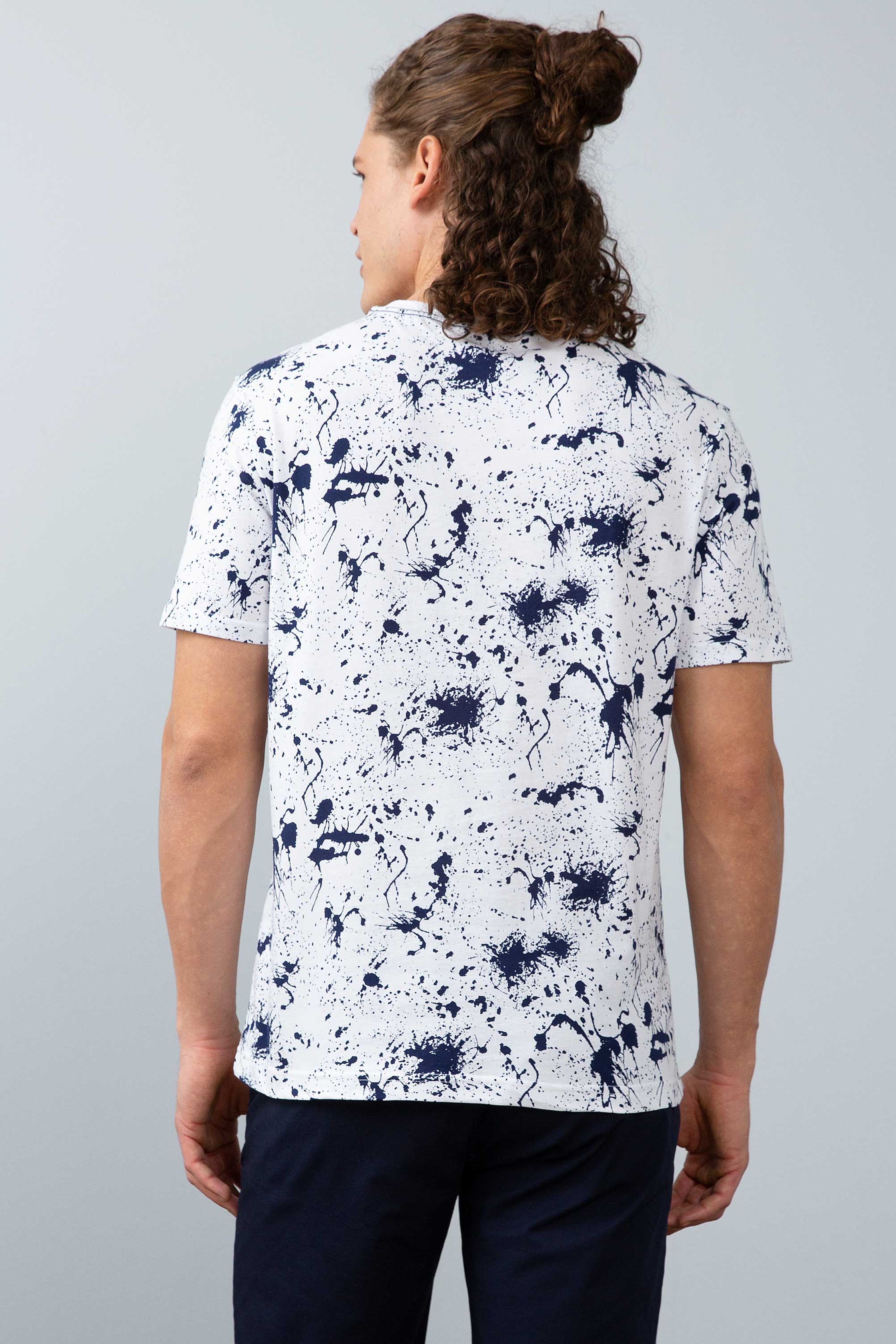 Erkek Lacivert Bisiklet Yaka T-Shirt
