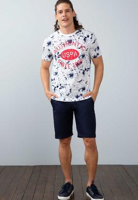 Erkek Lacivert Bisiklet Yaka T-Shirt - 50199886011