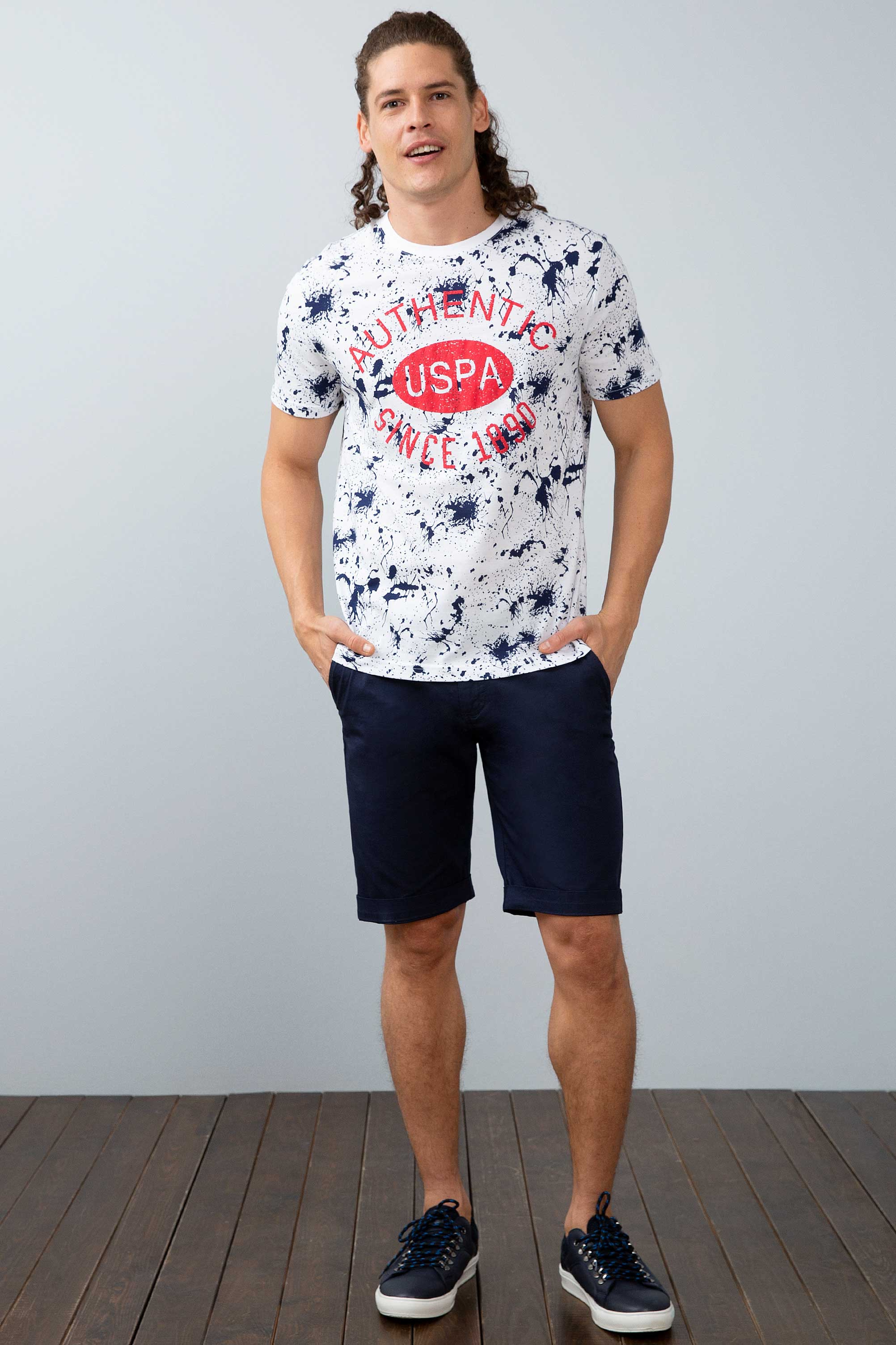 Erkek Lacivert Bisiklet Yaka T-Shirt