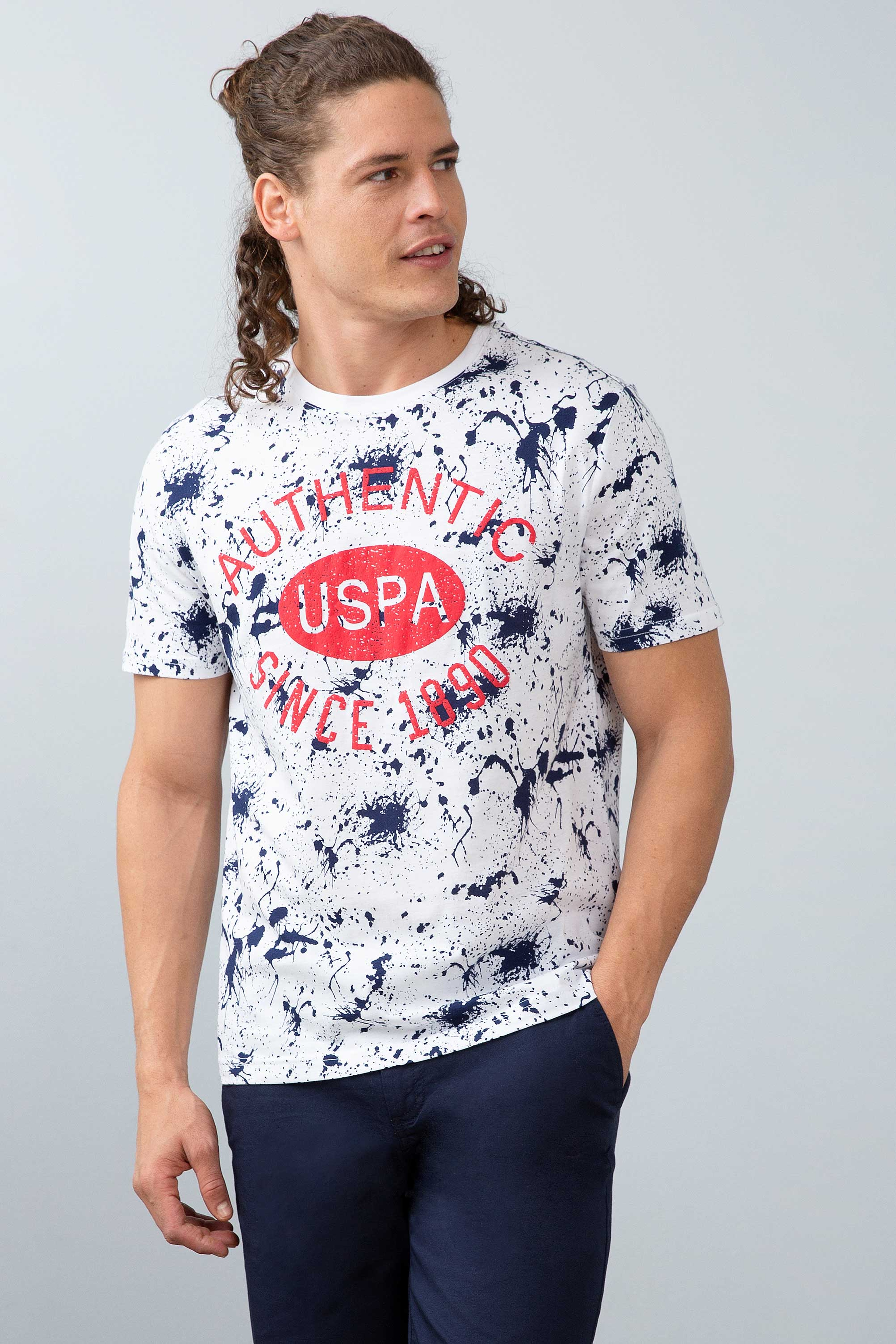 Erkek Lacivert Bisiklet Yaka T-Shirt - Image 1