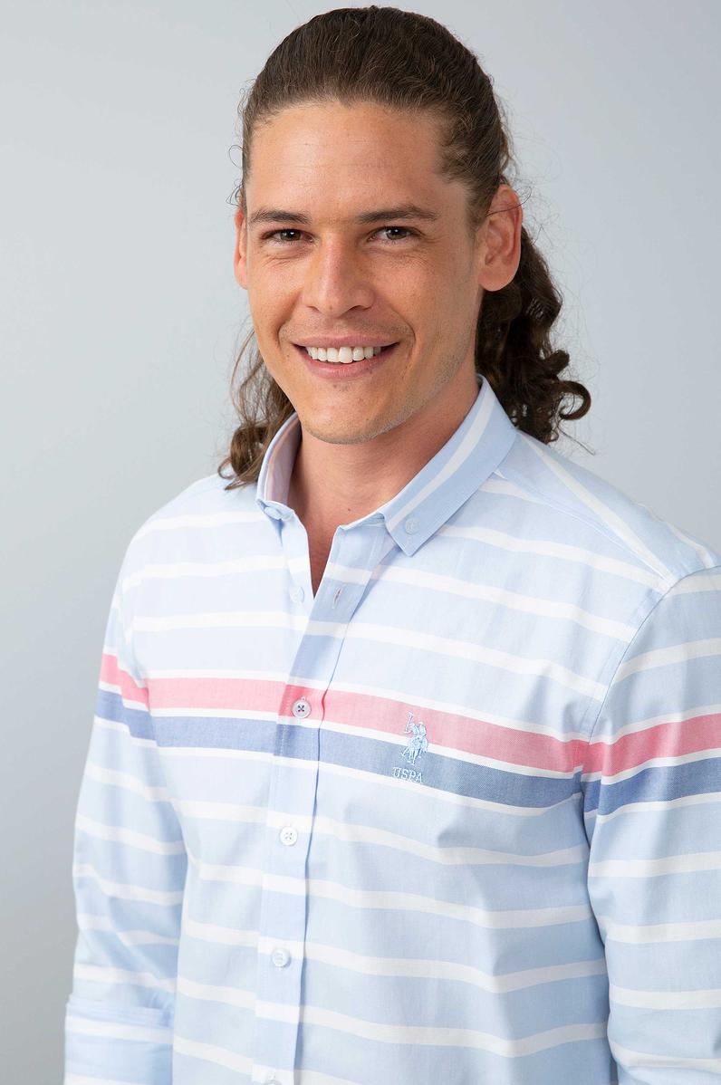 Erkek Mavi Gömlek Uzunkol