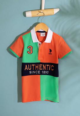 Çocuk Somon Bisiklet Yaka Tişört - 50199929061