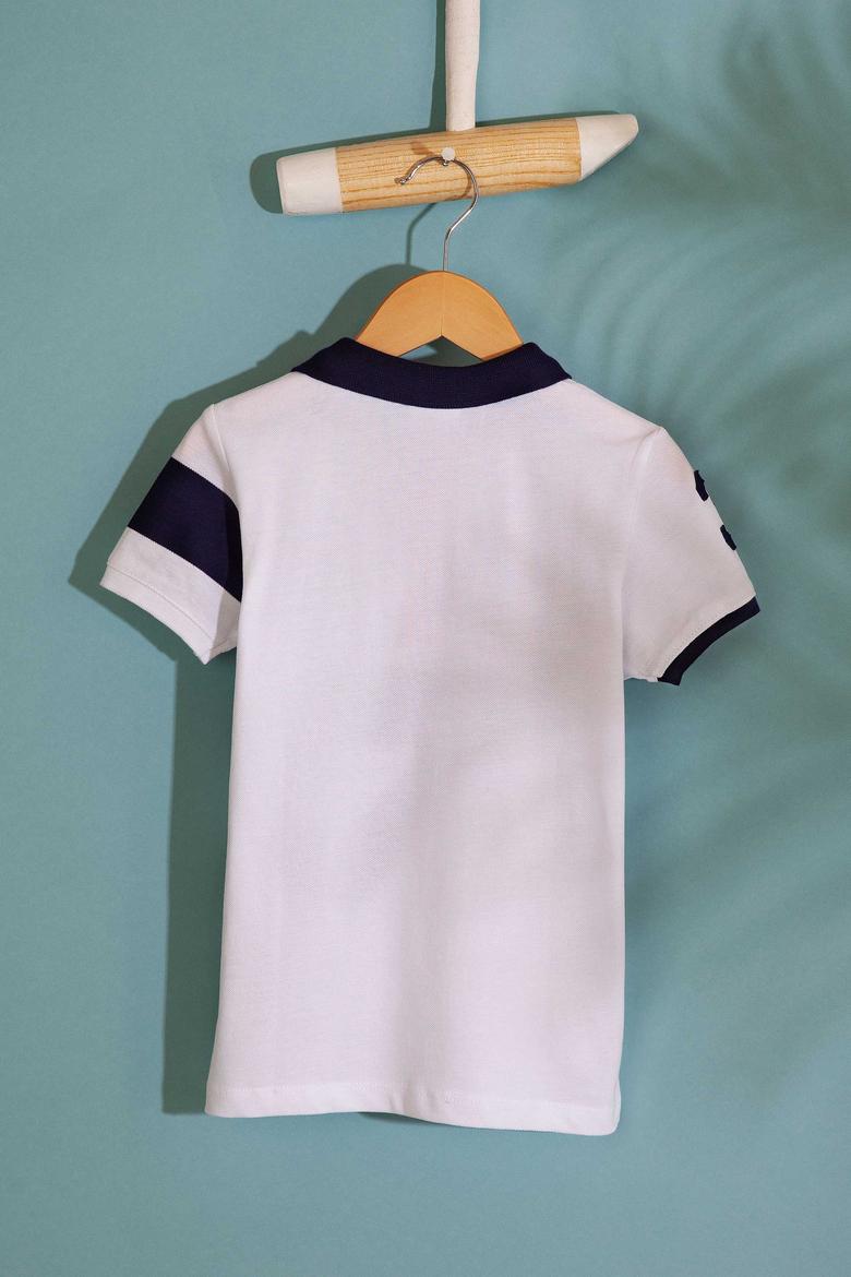 Erkek Çocuk Beyaz Polo Yaka Tişört - 50199931068