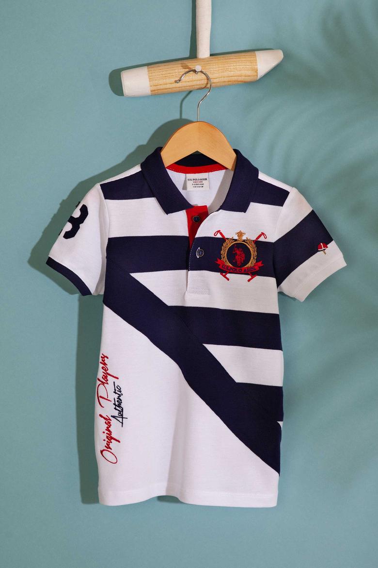 Erkek Çocuk Beyaz Polo Yaka Tişört