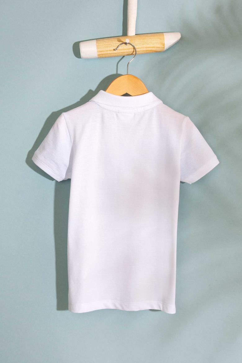 Erkek Çocuk Beyaz Polo Yaka Tişört - 50199933002