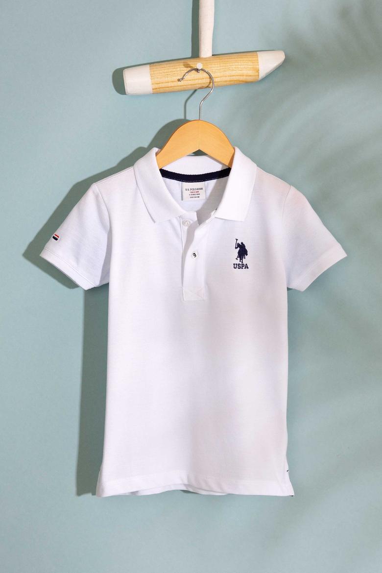 Erkek Çocuk Beyaz Polo Yaka Tişört