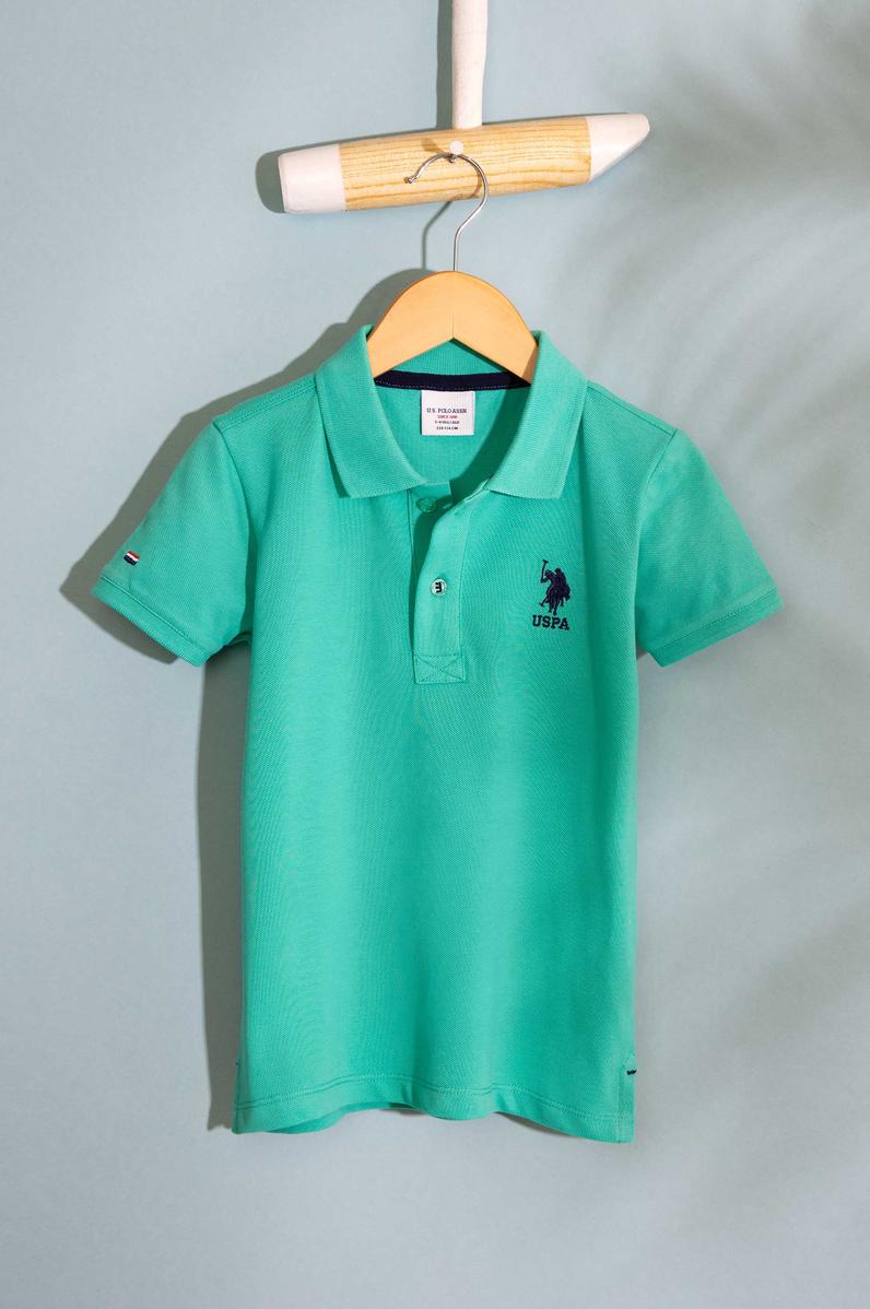 Erkek Çocuk Yeşil Polo Yaka Tişört