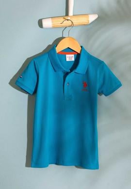 Erkek Çocuk Mavi Polo Yaka Tişört - 50199933089