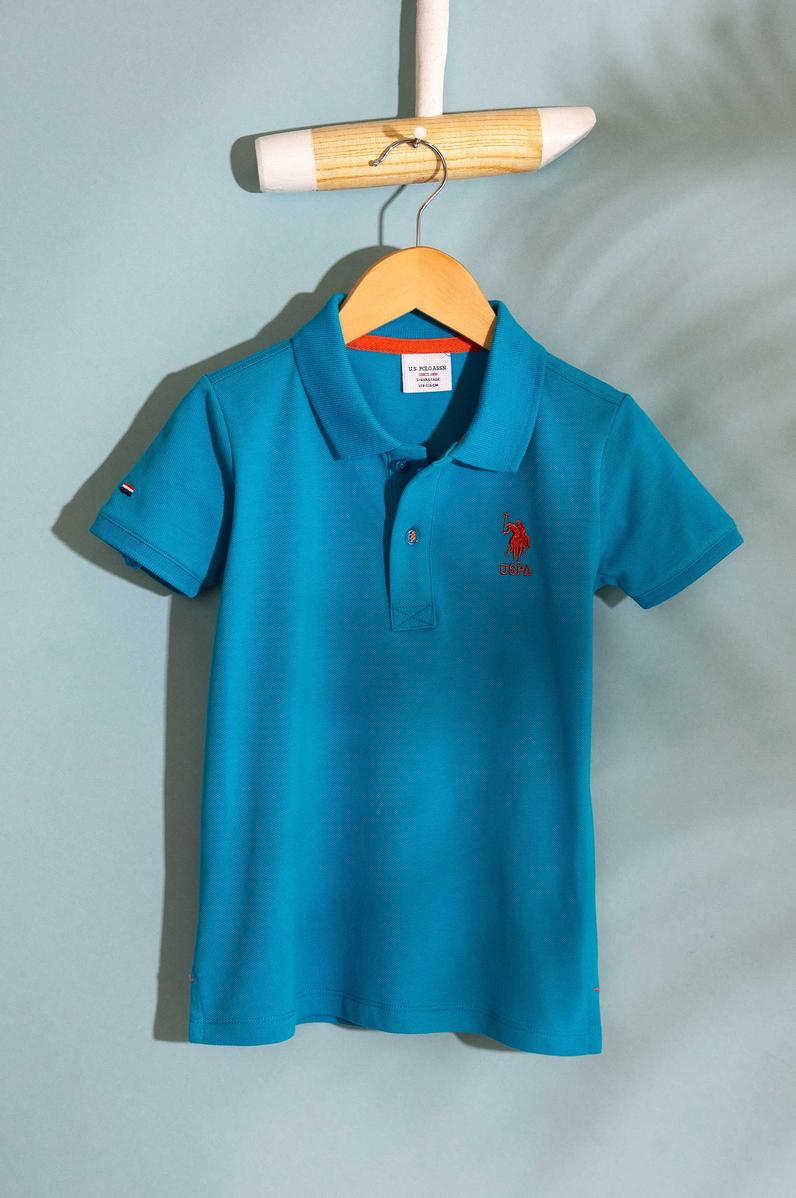 Erkek Çocuk Mavi Polo Yaka Tişört