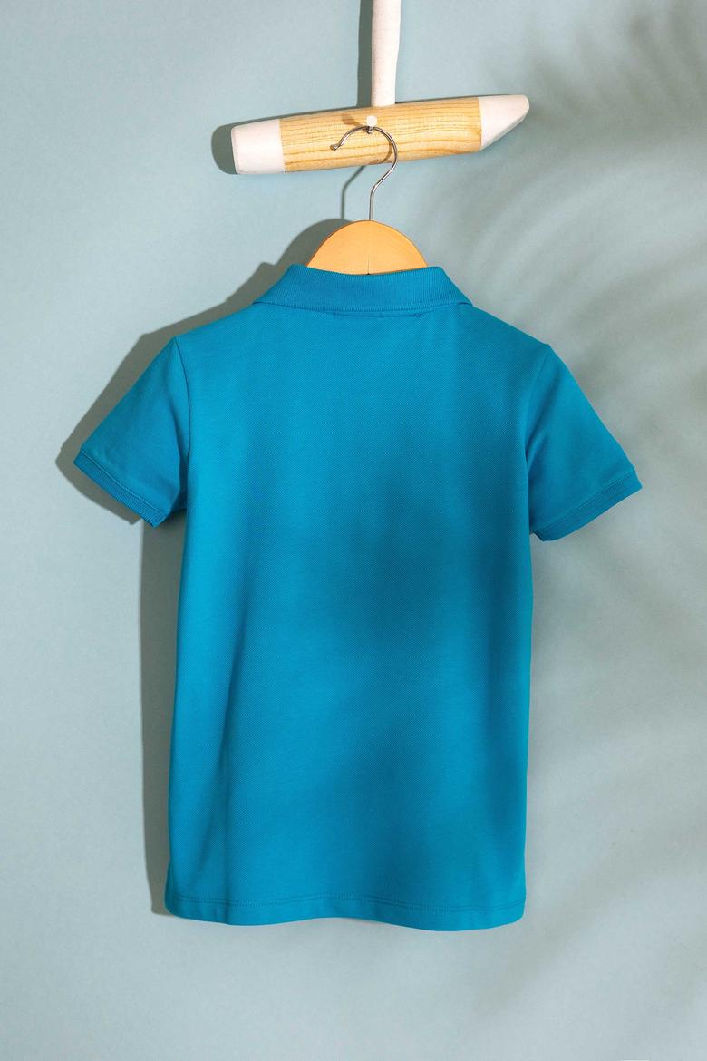 Erkek Çocuk Mavi Polo Yaka Tişört - 50199933089