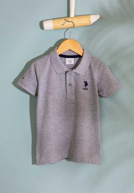 Erkek Çocuk Gri Polo Yaka Tişört - 50199933190