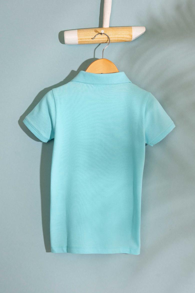 Erkek Çocuk Mavi Polo Yaka Tişört - 50199933199