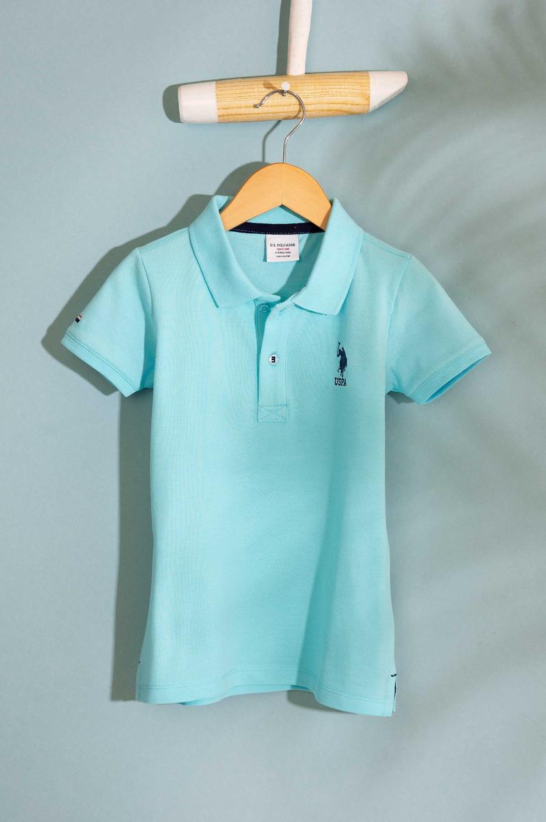 Erkek Çocuk Mavi Polo Yaka Tişört