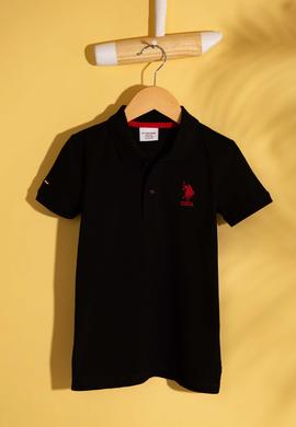 Erkek Çocuk Siyah Polo Yaka Tişört - 50199933244