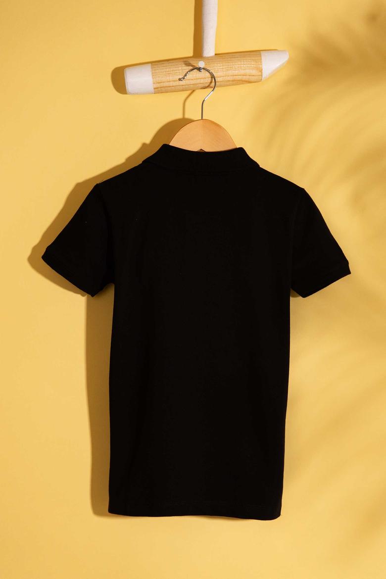 Erkek Çocuk Siyah Polo Yaka Tişört - 50199933244