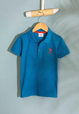 Erkek Çocuk Mavi Polo Yaka Tişört - 50199933277