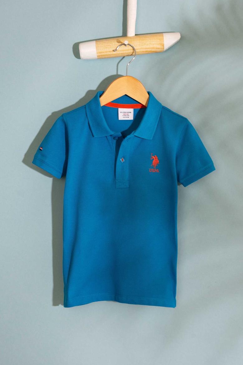 Erkek Çocuk Mavi Polo Yaka Tişört