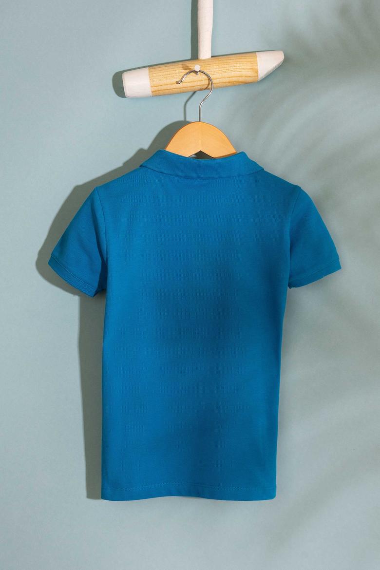 Erkek Çocuk Mavi Polo Yaka Tişört - 50199933277